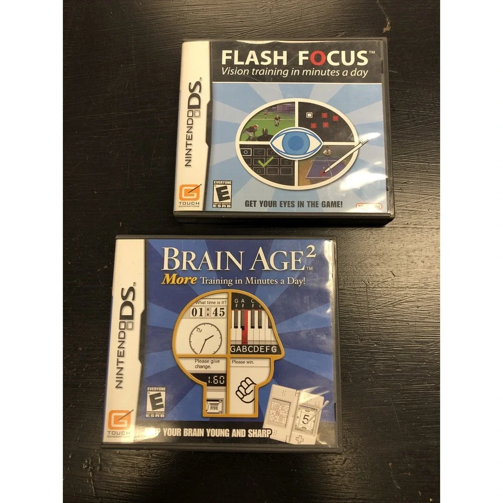 Flash Focus: Vision Training in Minutes a Day (Nintendo DS, 2007)‎ + Brain Age 2